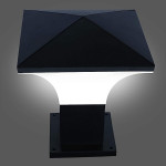 kinis Metal Modern Shape Pole Lamp/Gate Light/Outdoor Lamp/Outdoor Light/Pillar Light For Outdoor Home Hut Top Design Black And Milky Pack of 1