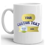 Custom Mug Printing With Predefined Design - Color - Blue & Yellow