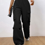 Black cargo pant for women