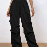 Black cargo pant for women