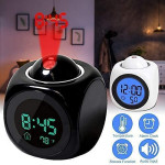 LCD projector clock Voice Talking Function, LED Wall/Ceiling Projection, Alarm/Snooze/Temperature Display, 12hr/24hr, Bedside Alarm Clock (Multicolor)