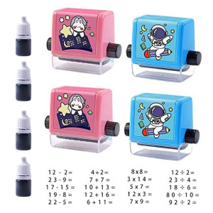 Math Roller Stamp for Addition Subtraction Multiplication Division, Roller Number Teaching Practice Math Stamp Roller Digital Teaching Stamp.