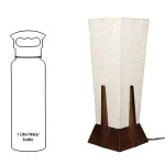 Mistico Wooden Table Lamp for Bedroom, Home Decorative Study Bedside Table Lamps for Home Decoration Pyramid Shaped Without Bulb (14", Pack of 1)