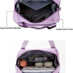 Foldable Travel Duffel Bag, Large Capacity Folding Travel Bag, Travel Lightweight Waterproof Carry Luggage Bag (40 x 23 x 45cm (Purple)