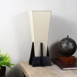 Mistico Wooden Table Lamp for Bedroom, Home Decorative Study Bedside Table Lamps for Home Decoration Pyramid Shaped Without Bulb (14", Pack of 1)