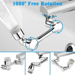Swivel Faucet Aerator Rotatable Multi-Functional Extension Faucet, Faucet Extender for Taps, Tap Extender for Kitchen Sink with 2 Modes Splash