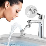 Swivel Faucet Aerator Rotatable Multi-Functional Extension Faucet, Faucet Extender for Taps, Tap Extender for Kitchen Sink with 2 Modes Splash