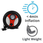 Compressor for Car and Bike 12V 300 PSI Tyre Inflator Air Pump for Motorbike,Bicycle,for Football,Cycle Pumps for Bicycle Pump for tubeless (R
