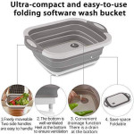 Cutting Chopping Board/Washing Bowl,Fruit Vegetable Basket (White & Gray) (3 in 1 Chopping Board)