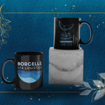 Black Printed Mug- Borcelle Printed Mug With Shark Tail