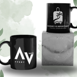Black Printed Mug- Beach Travel Bag Night Edition Printed Mug