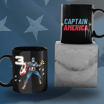 Black Printed Mug- Captain America Printed Mug