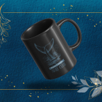 Black Printed Mug- Borcelle Printed Mug With Shark Tail