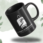 Black Printed Mug- Beach Travel Bag Night Edition Printed Mug