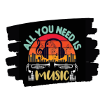 Yellow T-shirt Printed - All You Need Music.