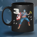 Black Printed Mug- Captain America Printed Mug