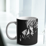 White Printed Mug - Anime Mafia Character Design