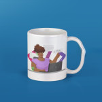 White Printed Mug - Person With Code