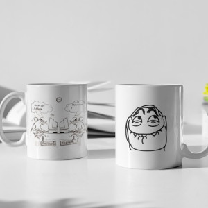 White Printed Mug - Web designer Rat Coder Quote
