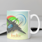 White Printed Mug- Bharat Air Force Printed Mug