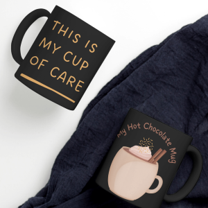 Black Printed Mug- Hot Chocolate Drinks Quote Printed Mug