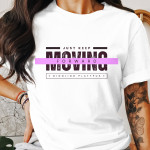 Single Side Move Foreword Design Printed - White T-Shirt - Rounded Neck T-Shirt For Women