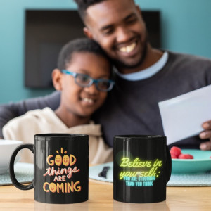 Black Printed Mug- Motivational Quote Believes In Yourself Printed Mug