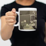 White Printed Mug - Modern Problem Require Modern Solution Memes