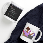 White Printed Mug - Person With Code