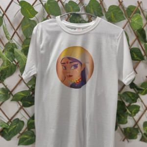 White T-Shirt Printed - Pahadi Girl Edition