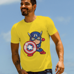 T-Shirt Dual Side Printed - Captain America Printed T-Shirt