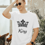 Single Side Couple Printed T-shirt - King And Queen