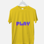 Single Side Couple Printed T-shirt - Play And Pause