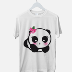 Single Side Couple Printed T-shirt - Panda