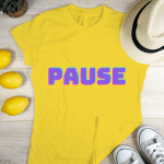 Single Side Couple Printed T-shirt - Play And Pause