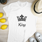 Single Side Couple Printed T-shirt - King And Queen