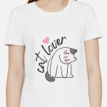 Single Side Printed T-shirt - Cat Lover
