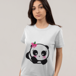 Single Side Couple Printed T-shirt - Panda