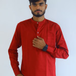 Men's Pure Cotton Regular Fit Red color Full Sleeve Kurta For Men